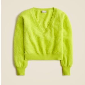 J. Crew Women's Cashmere V-Neck Cropped Sweater